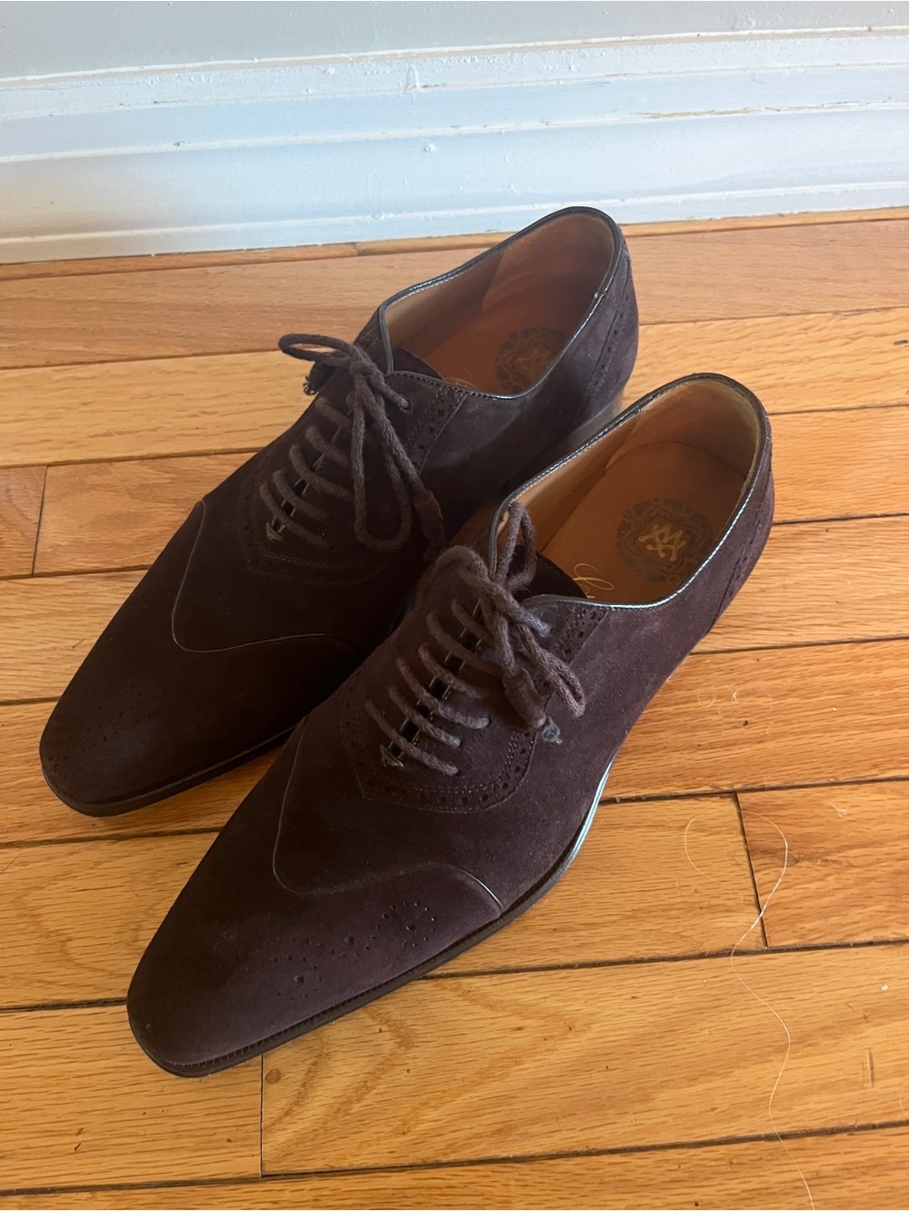 Giordano Men's Dark Brown Suede Dress Shoes